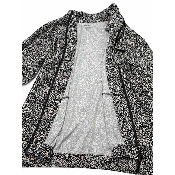 Summersalt The On-The-Go Zip-Up Jacket Women's Small Black White Floral Print - Picture 9 of 16